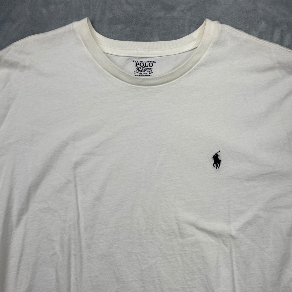 Polo Ralph Lauren T-Shirt Men's Big & Tall XXL White Pony Logo Cotton - Picture 2 of 6